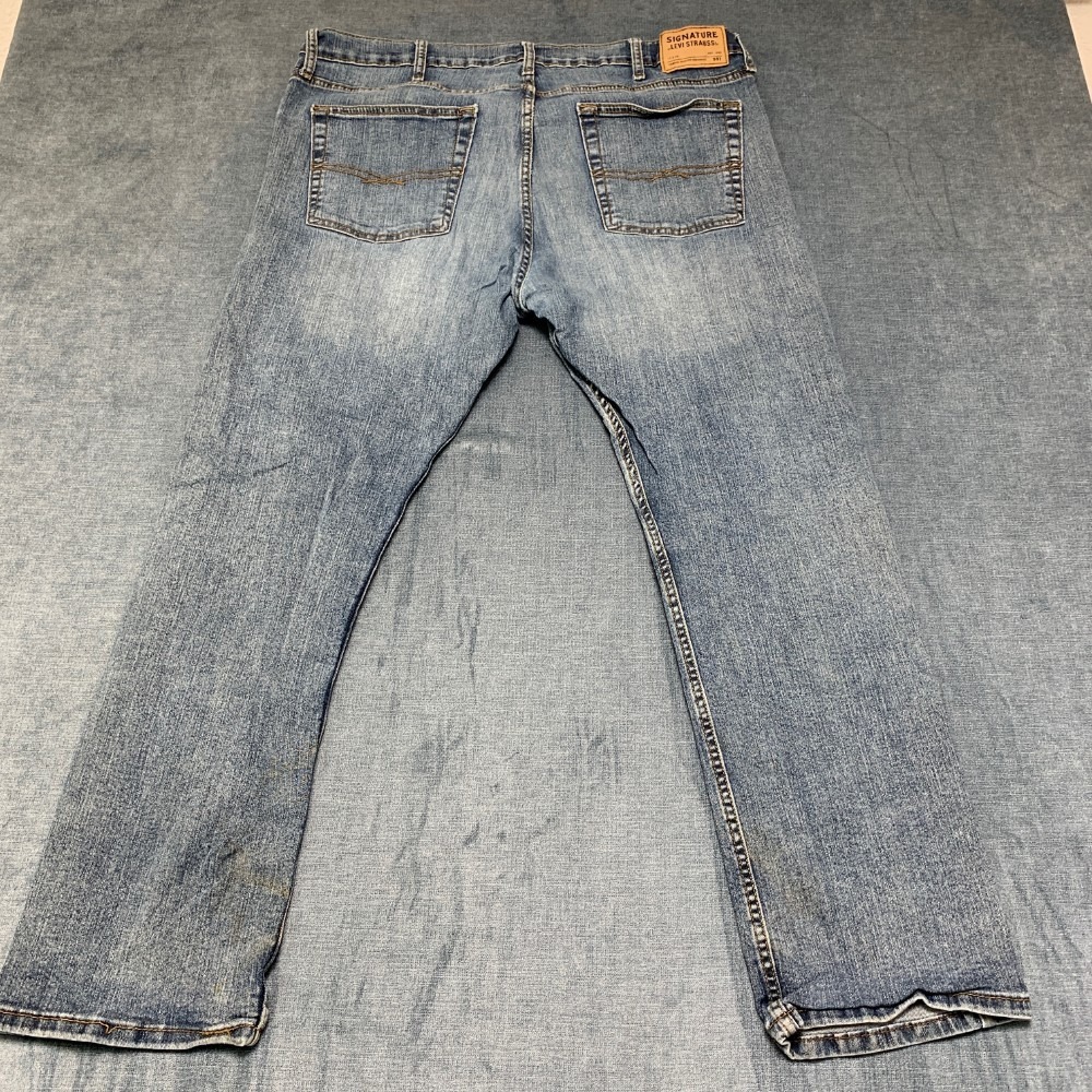 Signature by Levi's S51 Jeans 40x30 Blue Denim Stretch Light Wash Straight Leg